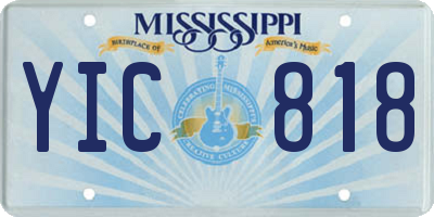 MS license plate YIC818