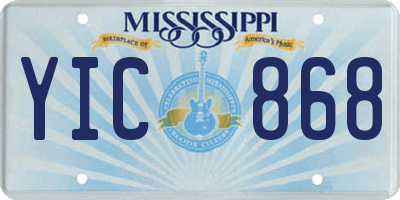 MS license plate YIC868