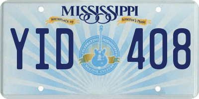 MS license plate YID408