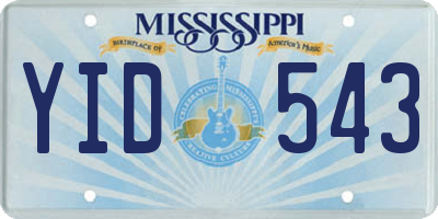 MS license plate YID543