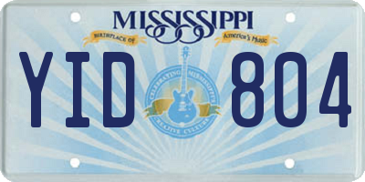 MS license plate YID804
