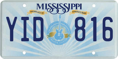 MS license plate YID816