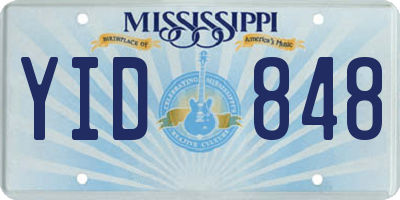 MS license plate YID848