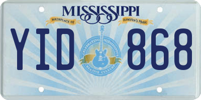 MS license plate YID868