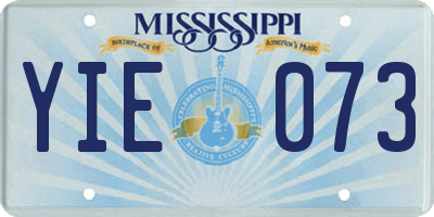 MS license plate YIE073