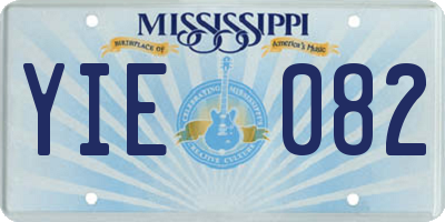 MS license plate YIE082