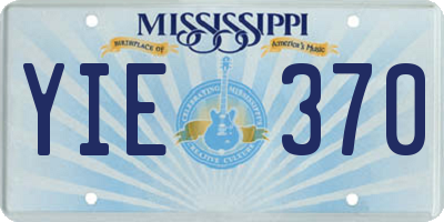 MS license plate YIE370