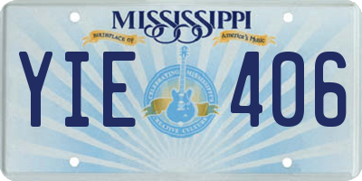 MS license plate YIE406