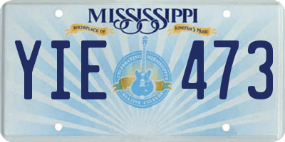 MS license plate YIE473