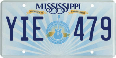 MS license plate YIE479