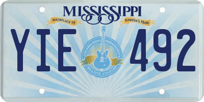 MS license plate YIE492