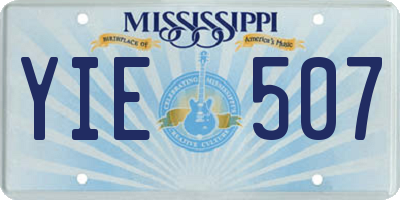MS license plate YIE507