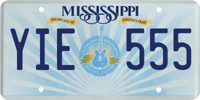 MS license plate YIE555