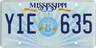 MS license plate YIE635
