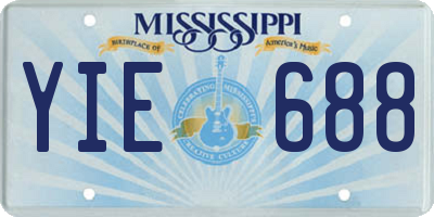 MS license plate YIE688