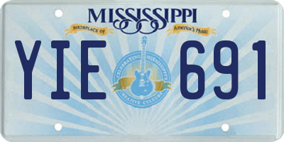 MS license plate YIE691