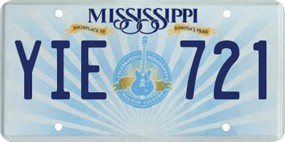 MS license plate YIE721