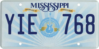 MS license plate YIE768