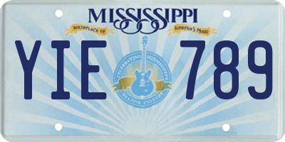 MS license plate YIE789