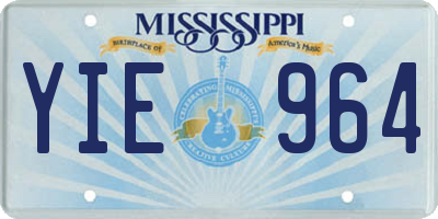 MS license plate YIE964