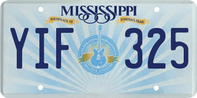 MS license plate YIF325