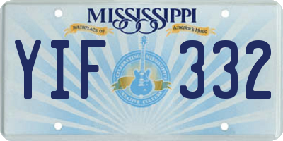 MS license plate YIF332