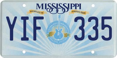MS license plate YIF335