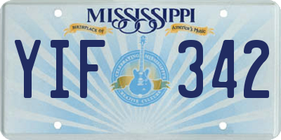 MS license plate YIF342