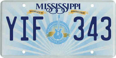 MS license plate YIF343