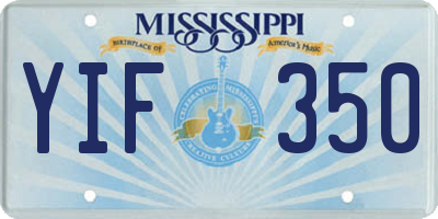 MS license plate YIF350