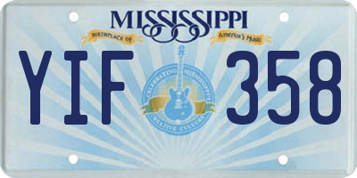 MS license plate YIF358