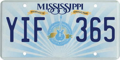 MS license plate YIF365