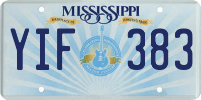 MS license plate YIF383