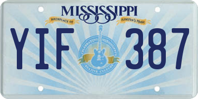 MS license plate YIF387