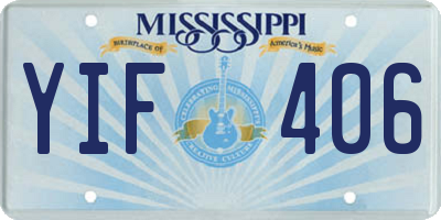MS license plate YIF406