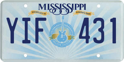 MS license plate YIF431