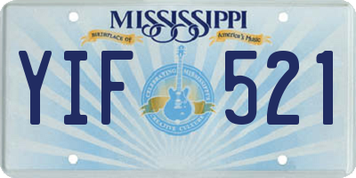 MS license plate YIF521