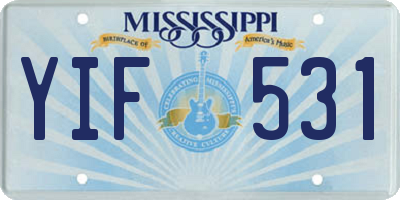 MS license plate YIF531