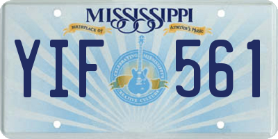 MS license plate YIF561