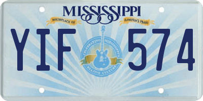 MS license plate YIF574