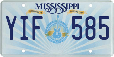 MS license plate YIF585