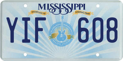 MS license plate YIF608