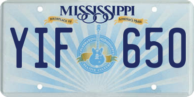 MS license plate YIF650