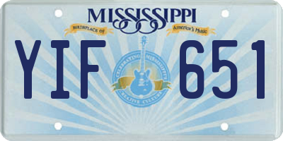 MS license plate YIF651