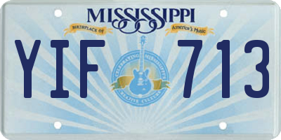 MS license plate YIF713