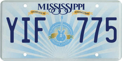 MS license plate YIF775