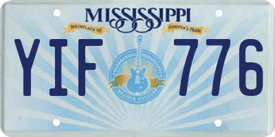 MS license plate YIF776