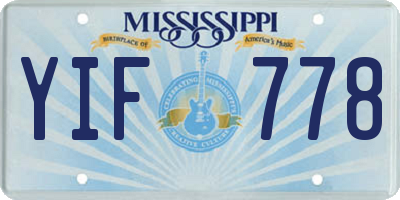 MS license plate YIF778