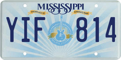 MS license plate YIF814