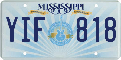 MS license plate YIF818